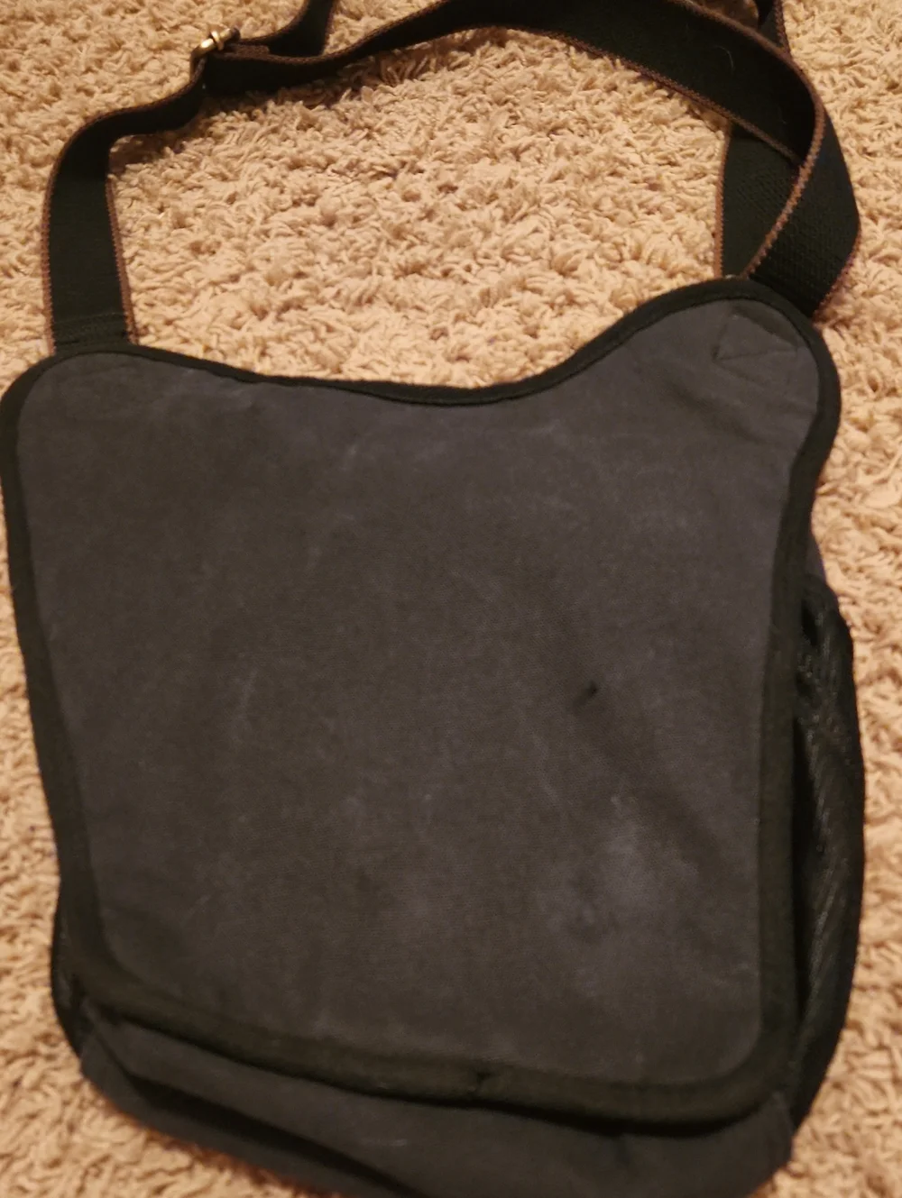 Kaukko Black and Brown Messenger Heavier Canvas Bag